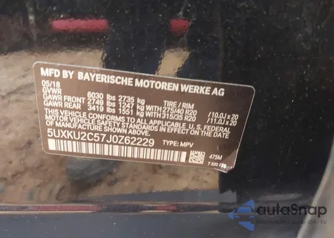 2018 BMW X6 xDrive35I z USA, uszkodzony, nr VIN 5UXKU2C57J0Z62229